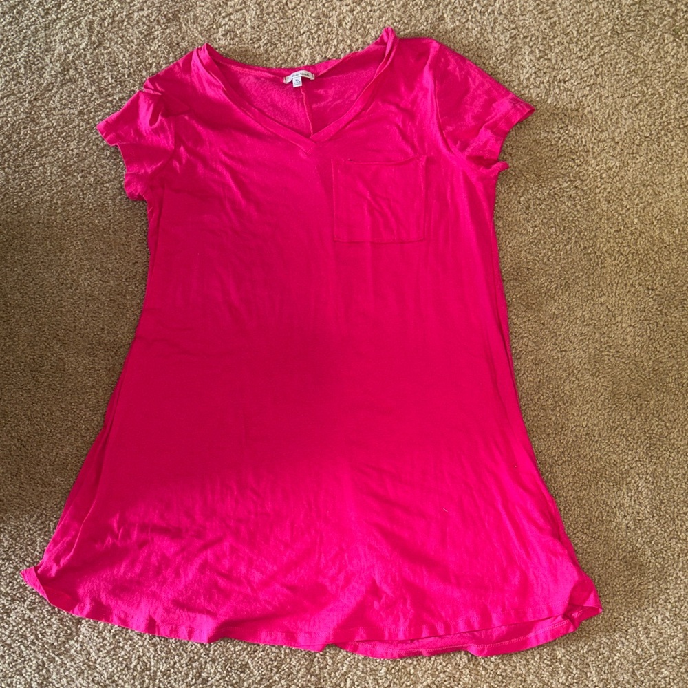 Women’s Pink V-Neck Pocket Tee Tunic